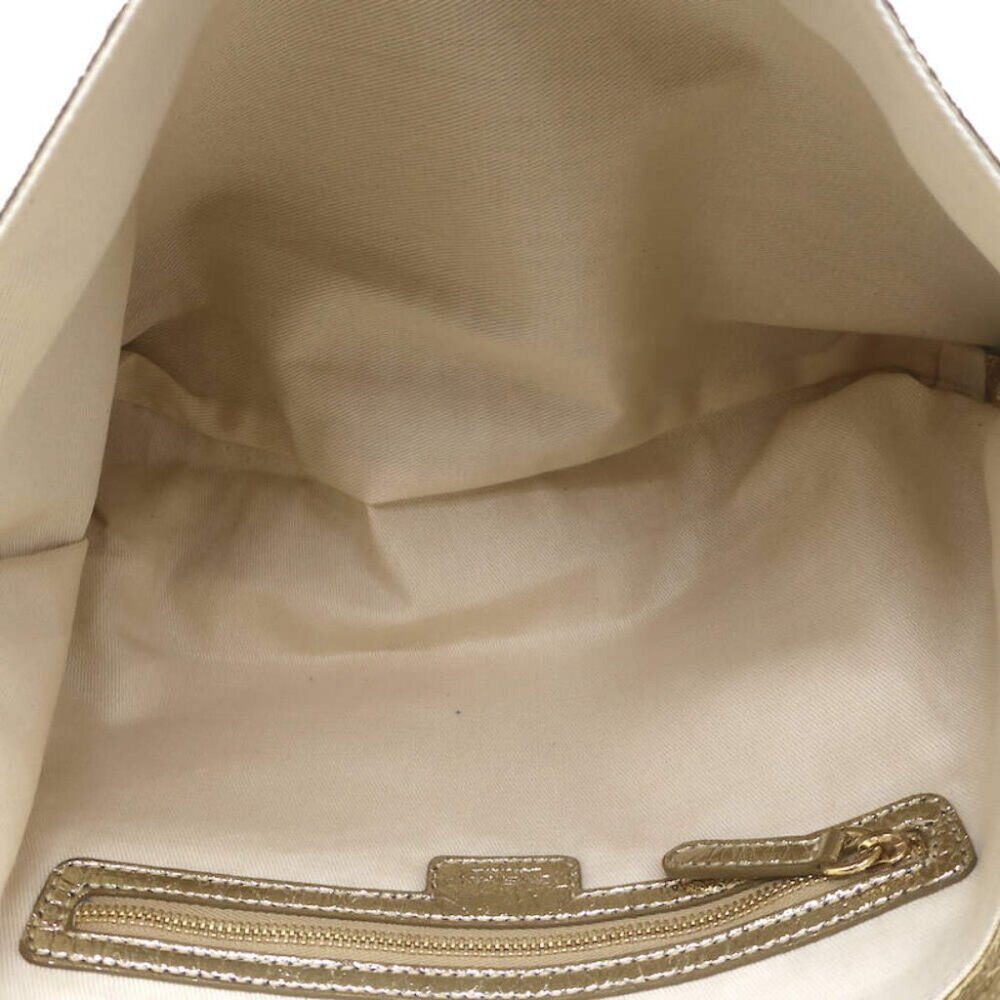 Zimmermann Fold Over Large Clutch Gold Metallic Leather NEW - Picture 10 of 11
